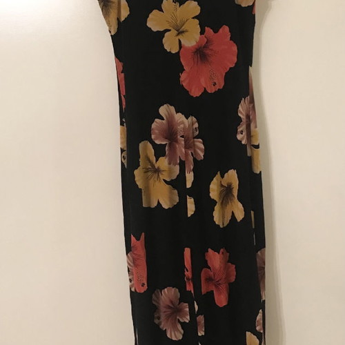 Veloudakis dress used with flowers and thin strap, black