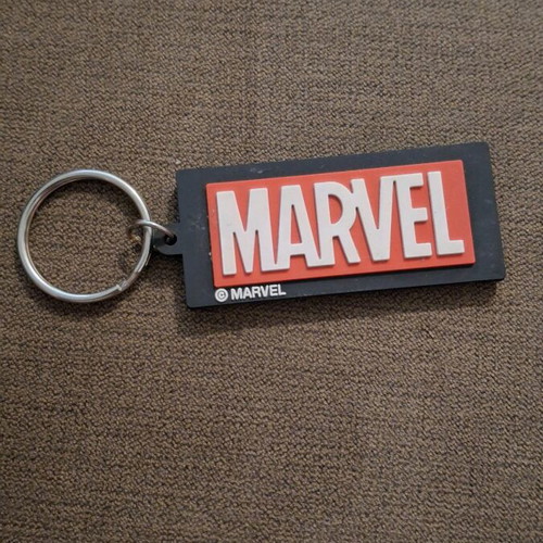 Marvel keychain like new, black/red/white rubber