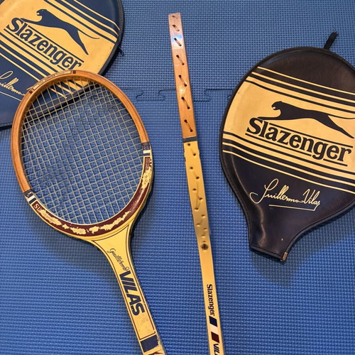 Slazenger Guillermo Vilas Vintage Tennis Racket Set used, 2 pcs