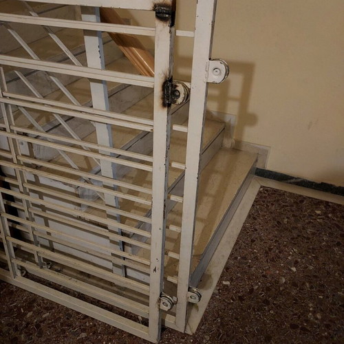 Balcony door grilles used, 2 pieces, solid iron