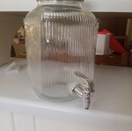 Glass jar with tap for soft drinks