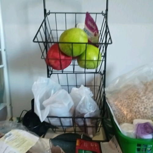 Metal fruit basket used black with removable baskets