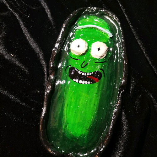 Pickle Rick ashtray handmade from clay new
