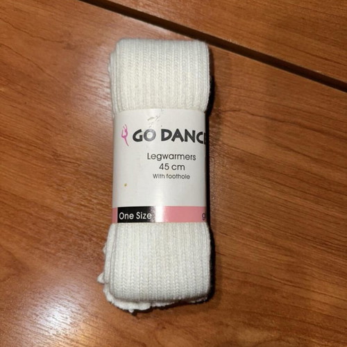 Ballet legwarmers white for girls 45cm new