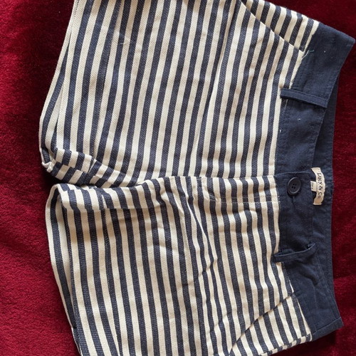 Lucy & Co women's striped white beige shorts used, size Small S