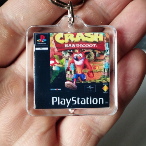 Crash Bandicoot PS1 keychain new acrylic