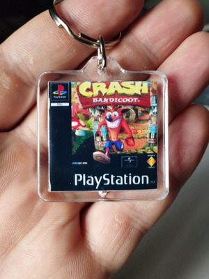 Crash Bandicoot PS1 keychain new acrylic