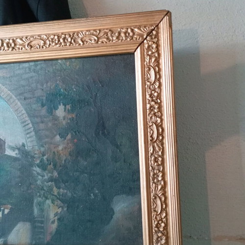Oil painting used on canvas 59x35, dated 1980