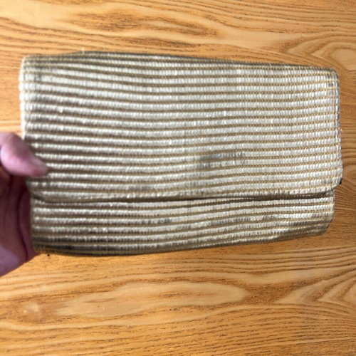 H&M gold summer clutch bag used