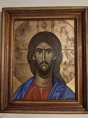 Handmade Icon Painting on Canvas 29x24 cm New