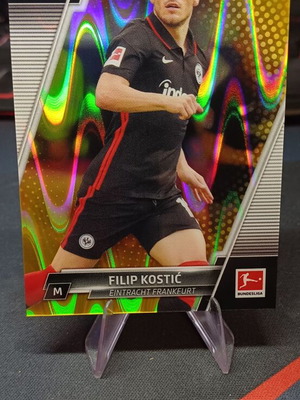 Topps Chrome Bundesliga 2021/22 Filip Kostić Gold Ray Wave Refractor card like new