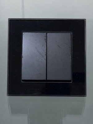 Nefeli Double Flush-Mount Glass Switch Black New