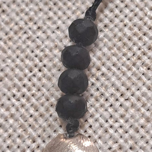 Handmade bracelet with silver and black agate, Organic Flow Collection