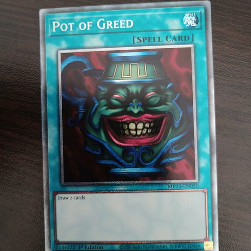 Yu-Gi-Oh Pot of Greed MP25 Collectors Secret Rare card like new