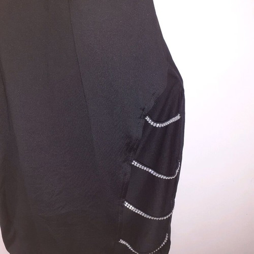 Black mini dress like new with rhinestones and open back, size S