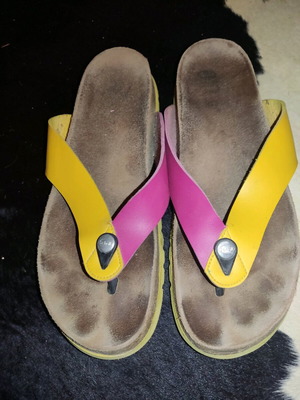 Scholl women's sandals flip-flops used, multicolor, size 41