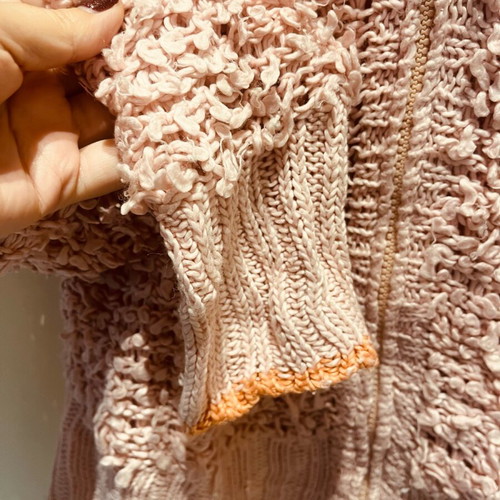 Vintage Roxy women's cardigan L used, pink with orange details