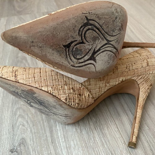 Jean-Michel Cazabat cork pumps size 38, Vero Cuoio