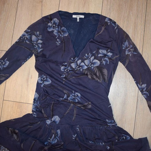 GANNI Etsu Mesh dress size M like new, blue and multicolor