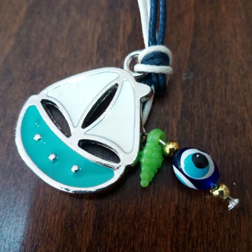 Gouri with enamel boat and evil eye in like new condition