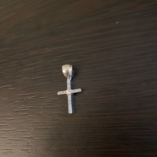 Silver cross 925 with white zircon like new