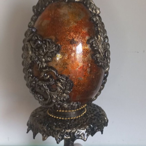 Easter egg handmade with Degoupage, new, plexiglass