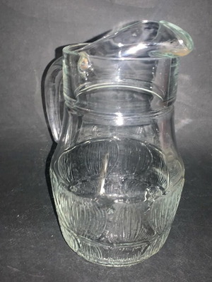 Vintage γυάλινη κανάτα Luminarc Arcoroc με σχέδιο Aspen Leaf σαν καινούργιο