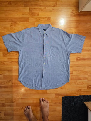 Crew Shirt Men Blue Plaid Short Sleeve Cotton XL like new