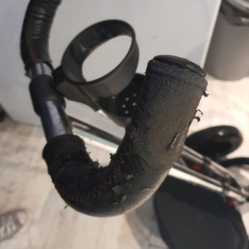 Tricycle used with some fabric wear and missing parts