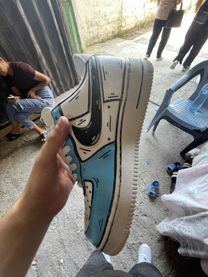Nike Air Force 1 Low Custom Cartoon Blue/White μέγεθος 44, σαν καινούργιο