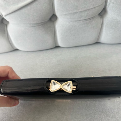 Black patent leather clutch wallet like new