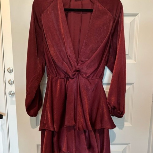 Zara mini satin dress bordeaux like new -  12,50 - Vendora.cy