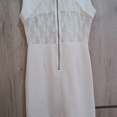 Short dress with lace like new, white, size S