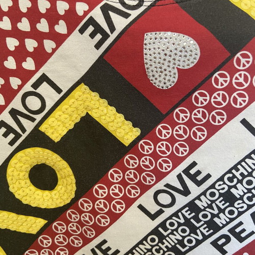 Love Moschino T-shirt with sequins and rhinestones, size S