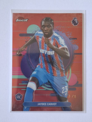 Topps Finest 2025/26 Jaydee Canvot Red Uncommon RC /5 κάρτα ποδοσφαίρου
