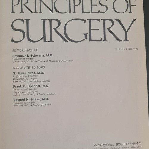 Principles of Surgery Schwartz third edition hardcover used book