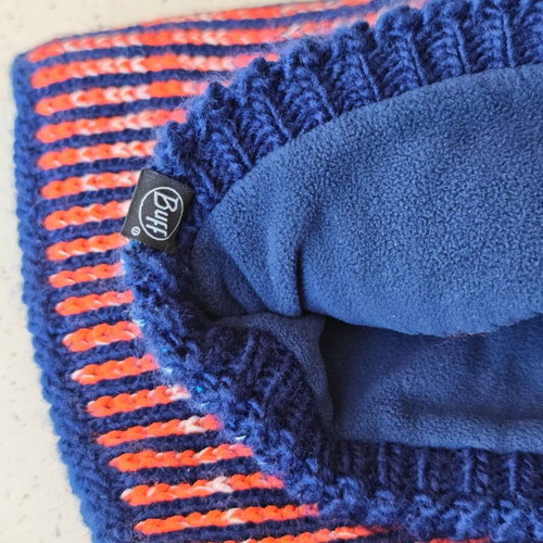 Buff knitted Polartec fleece neck gaiter and beanie set