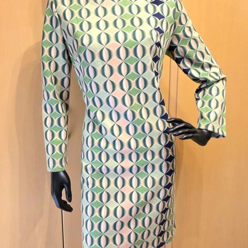 Sweet Miss dress like new, elastic, beige and green, size M-L