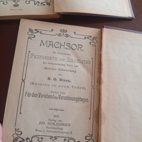 Machzor book set prewar used (1935) with original receipt