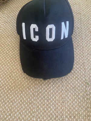 Καπέλο Dsquared2 Icon, μαύρο και άσπρο, μέγεθος S
