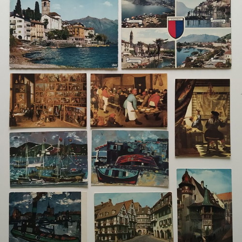 PACKAGE WITH 80 VINTAGE POSTCARDS FROM SWITZERLAND