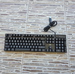 Computer keyboard used, illuminated