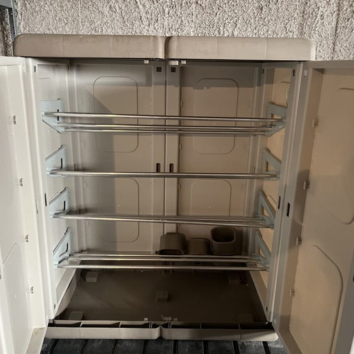 Plastic shoe cabinet for outdoor, holds up to 15 pairs