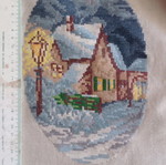 Goblen Zima hand-stitched without frame with DMC threads