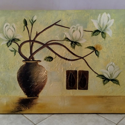 Embossed painting on canvas with acrylics, like new, 80×60cm
