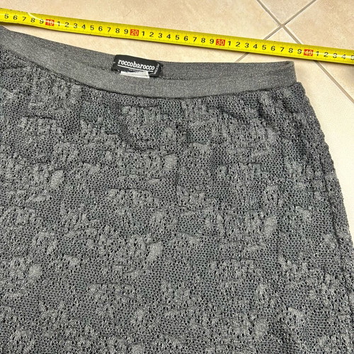 Roccobarocco dark grey knitted midi skirt, made in Italy, size 38