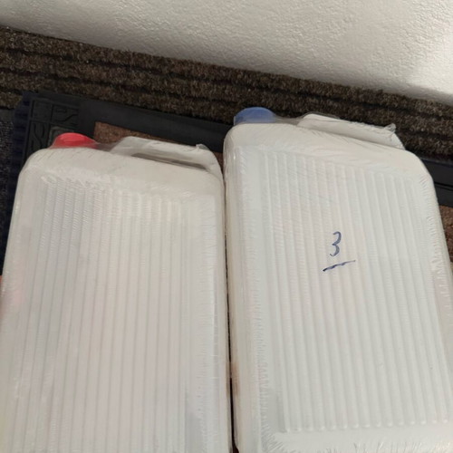 Plastic water containers new, pack of 2, 4.9lt