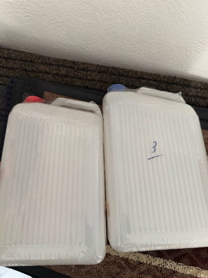 Plastic water containers new, pack of 2, 4.9lt