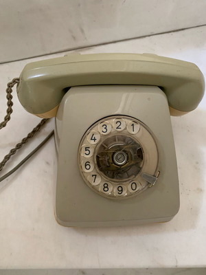 Vintage phone used, gray wired