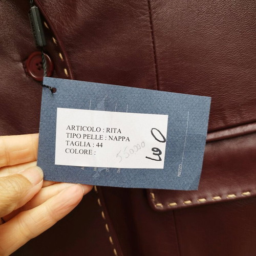 Italian leather jacket used, genuine leather, size 44
